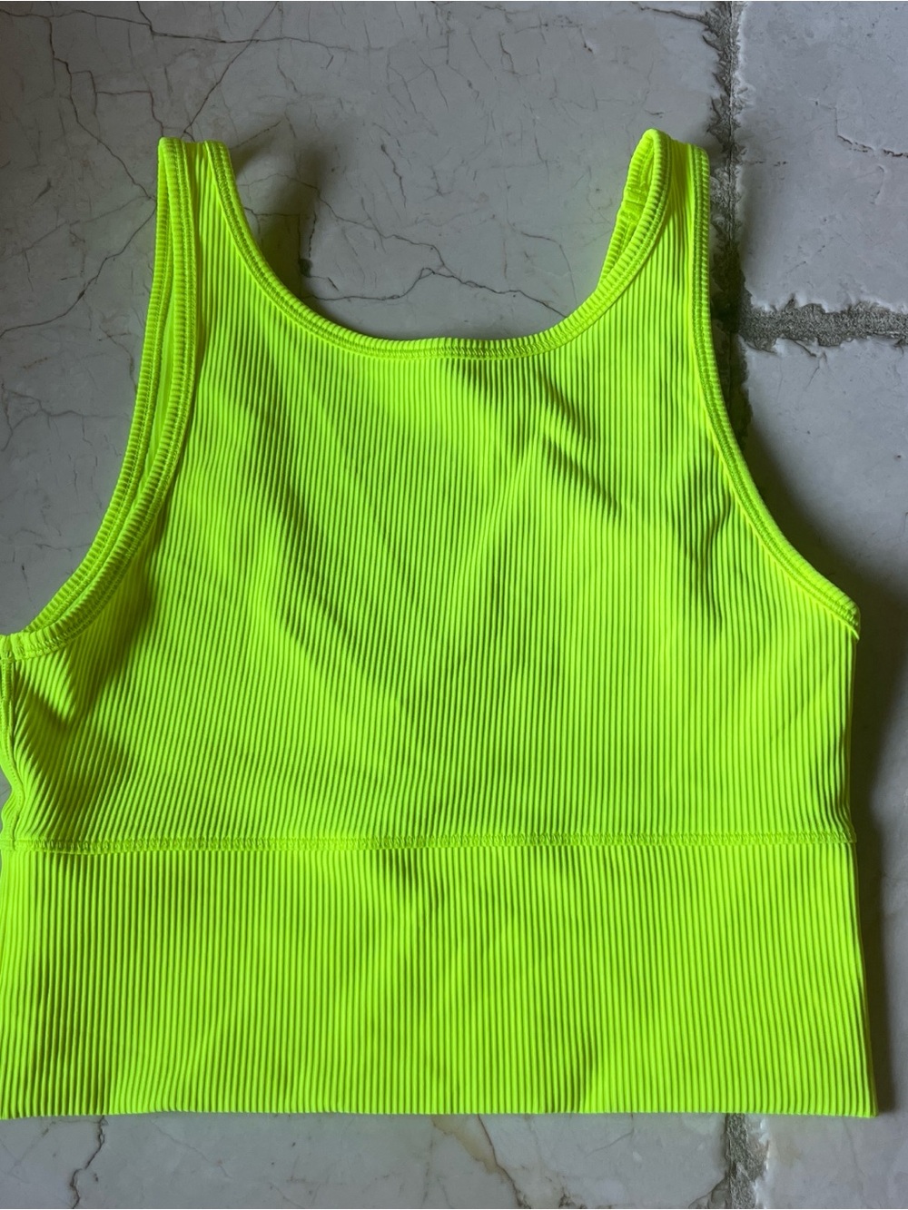 lululemon athletica Neon Yellow Ribbed Sports Bra Tank